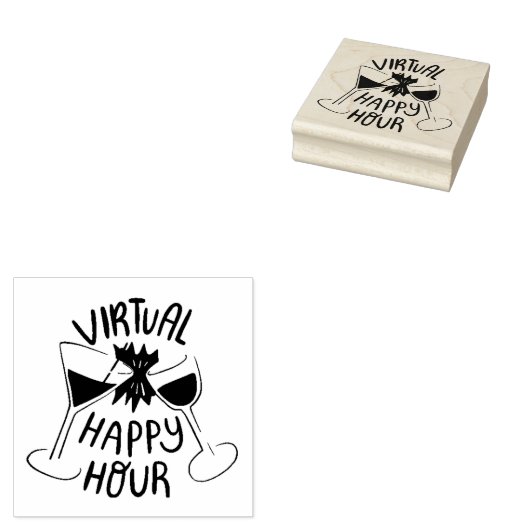 Virtueel Happy Hour Rubberstempel (Gestempeld)
