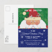 Virtueel Kerstfeest Kerstman met Muis Vakantie Uitnodiging Briefkaart (Voorkant / Achterkant)
