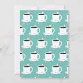 Virtueel Kerstfeest Warme Chocolade Turquoise Kaart (Achterkant)