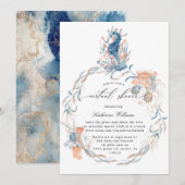 virtueel kuststrand - Uitnodiging tot baby shower (Voorkant / Achterkant)