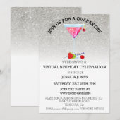 Virtueel verjaardagsfeest Doe mee met Quarantini Kaart (Voorkant / Achterkant)