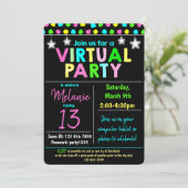 Virtueel verjaardagsfeest ontwerp kaart (Staand voorkant)