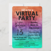 Virtueel verjaardagsfeest watercolor ontwerp kaart (Voorkant)