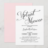 Virtueel Vrijgezellenfeest met minimale kalligrafi Kaart (Voorkant / Achterkant)