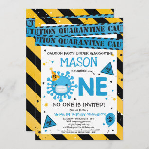 Virtuele 1e verjaardag Quarantine 1e verjaardag Kaart