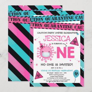 Virtuele 1e verjaardag Quarantine 1e verjaardag Kaart