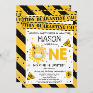 Virtuele 1e verjaardag Quarantine 1e verjaardag Kaart