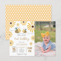 Virtuele 2e verjaardag foto van Gele Bee Zonnebloe