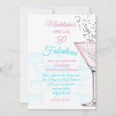 Virtuele 50- en Fabulous Modern Cocktail Party Kaart (Achterkant)