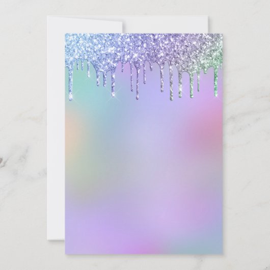 Virtuele 50e verjaardag Rainbow Glitter Kaart (Achterkant)