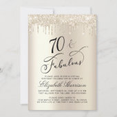 Virtuele 70e verjaardagsfeestje Gouden Glitter Kaart (Voorkant)