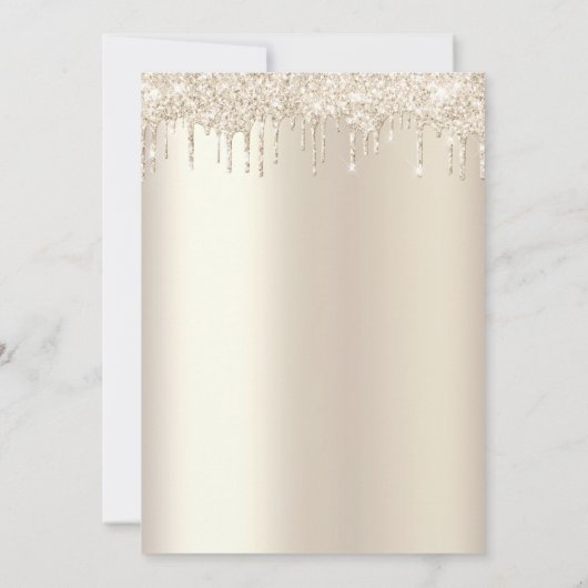 Virtuele 70e verjaardagsfeestje Gouden Glitter Kaart (Achterkant)