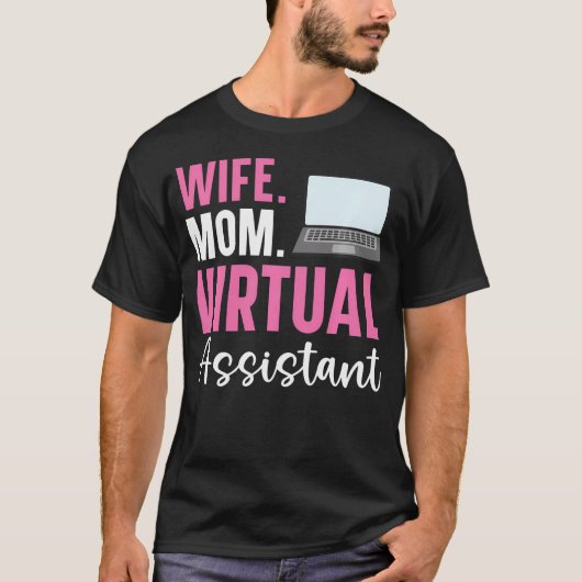 Virtuele assistent thuiswerken freelancen t-shirt (Voorkant)