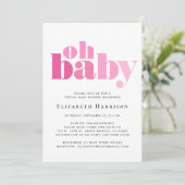 Virtuele Baby Girl Roze Douche Uitnodiging (Staand voorkant)