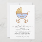 Virtuele baby-schoentetroepootwagen (blauw) kaart (Voorkant)