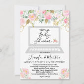 Virtuele baby shower bloemen uitnodiging (Voorkant)