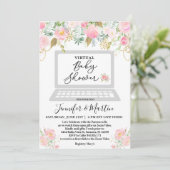 Virtuele baby shower bloemen uitnodiging (Staand voorkant)