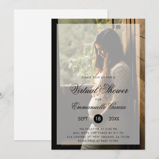 Virtuele Baby Shower Geslacht Neutrale Moderne Fot Kaart (Voorkant / Achterkant)