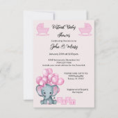 Virtuele Baby shower meisjes Kaart (Voorkant)