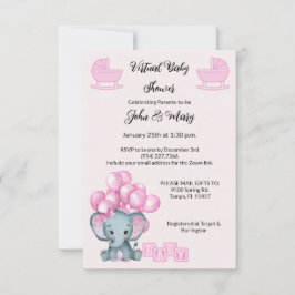 Virtuele Baby shower meisjes Kaart