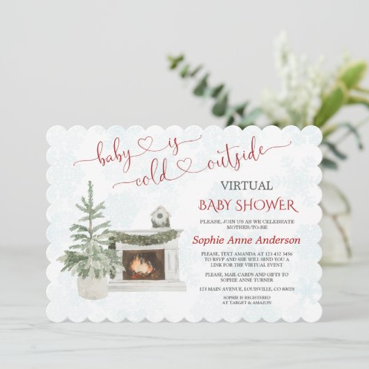 Virtuele baby shower per post Baby is buiten koud Kaart (Staand voorkant)