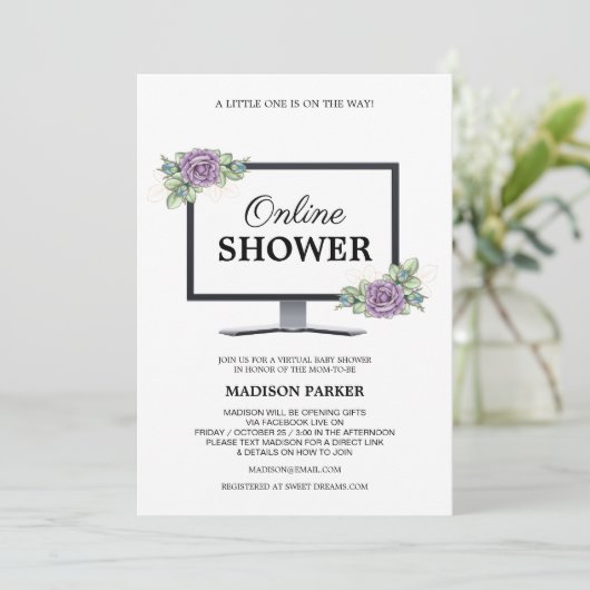 Virtuele baby shower uitnodiging (Staand voorkant)
