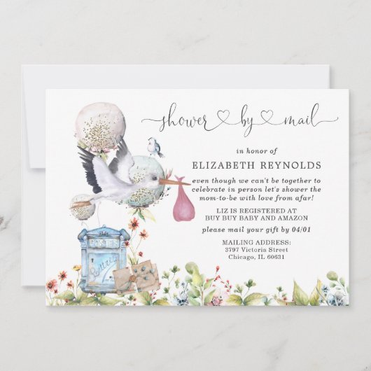 Virtuele baby shower uitnodiging per post (Voorkant)