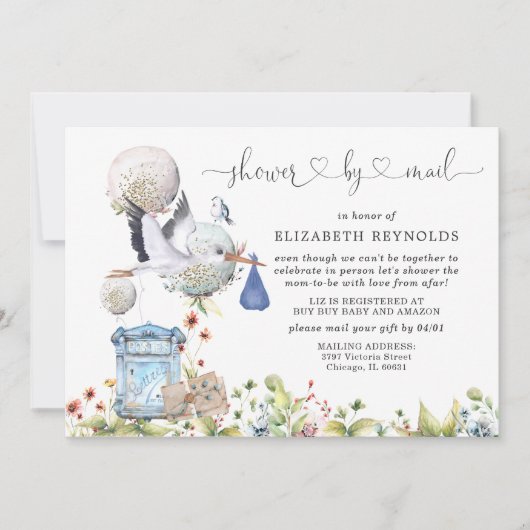 Virtuele baby shower uitnodiging per post (Voorkant)