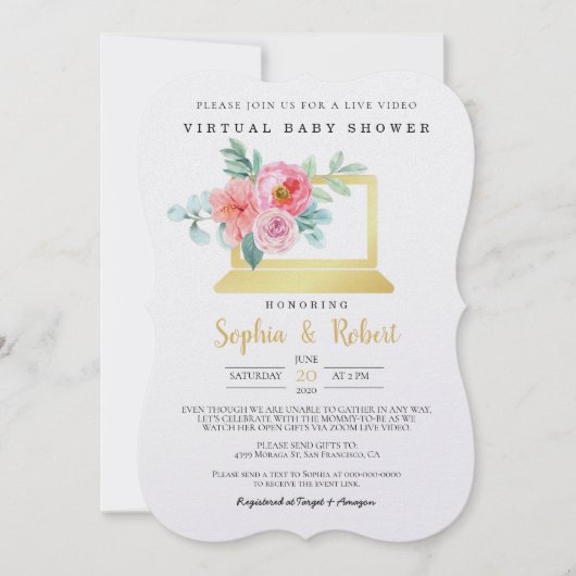 Virtuele baby shower uitnodiging VB10 (Voorkant)