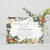 virtuele-baby shower-uitnodiging voor tropisch fru (Staand voorkant)