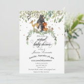 Virtuele Baby shower Woodland Animals Kaart (Staand voorkant)