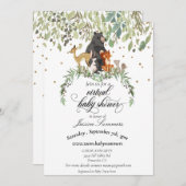 Virtuele Baby shower Woodland Animals Kaart (Voorkant / Achterkant)