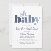 Virtuele babyjongen Shower Oh Baby Blue Kaart (Voorkant)