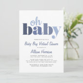 Virtuele babyjongen Shower Oh Baby Blue Kaart (Staand voorkant)