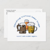 VIRTUELE BEER HUGS Cartoon Beers VERZENDEN Briefkaart (Voorkant / Achterkant)