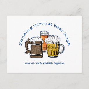 VIRTUELE BEER HUGS Cartoon Beers VERZENDEN Briefkaart