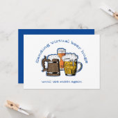 VIRTUELE BEER HUGS Cartoon Beers VERZENDEN Kaart (Voorkant / Achterkant in situ)