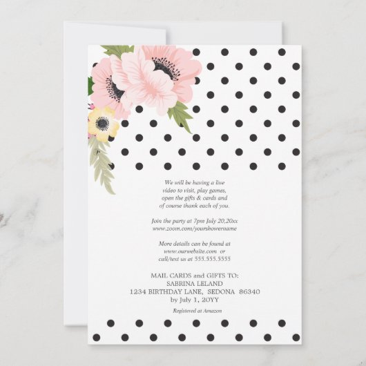 Virtuele 'Birthday'-partijroze en gele mazen Kaart (Achterkant)