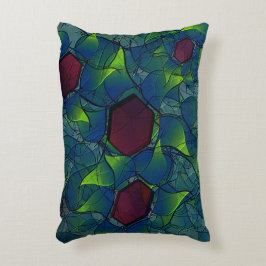 Virtuele bladlui met donkerrode hexagon in een don accent kussen