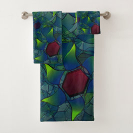 Virtuele bladlui met donkerrode hexagon in een don bad handdoek