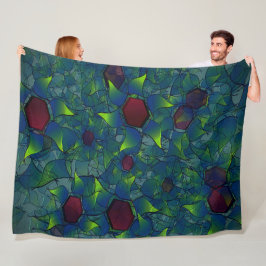 Virtuele bladlui met donkerrode hexagon in een don fleece deken