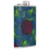 Virtuele bladlui met donkerrode hexagon in een don heupfles (Rechts)