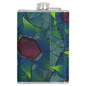 Virtuele bladlui met donkerrode hexagon in een don heupfles (Achterkant)