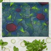 Virtuele bladlui met donkerrode hexagon in een don theedoek (Gevouwen)