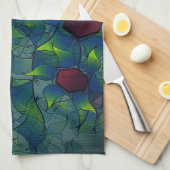 Virtuele bladlui met donkerrode hexagon in een don theedoek (Quarter Fold)