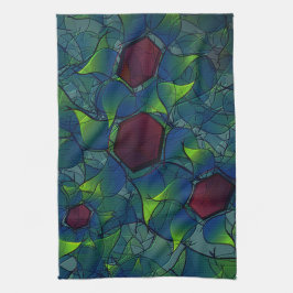 Virtuele bladlui met donkerrode hexagon in een don theedoek