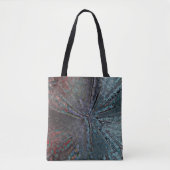 Virtuele blauwe mal en roest op grijsmozaïek tote bag (Voorkant)