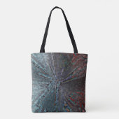 Virtuele blauwe mal en roest op grijsmozaïek tote bag (Achterkant)
