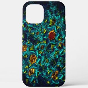 Virtuele bloem in blauwe gradiënt, verbrijzeld Case-Mate iPhone case