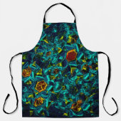 Virtuele bloem in blauwe gradiënt, verbrijzeld schort (Voorkant)